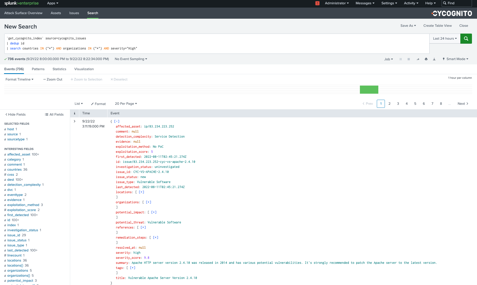 Cycognito external attack surface and risk management app splunkbase
